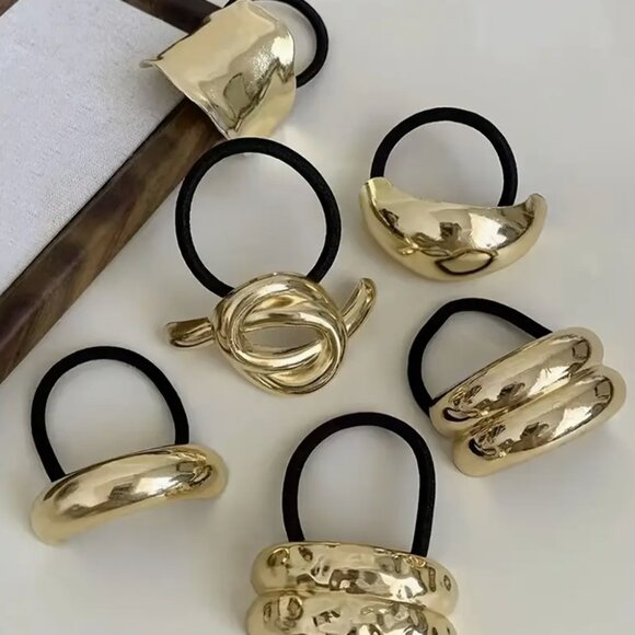 Gold Hair Ties - Picture 3 of 4